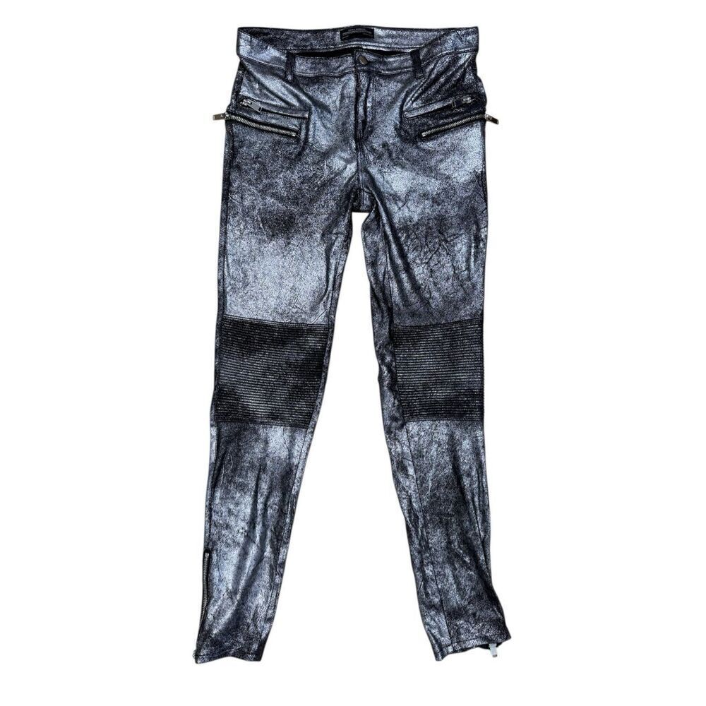 Zara Biker Leggings Silver Size M